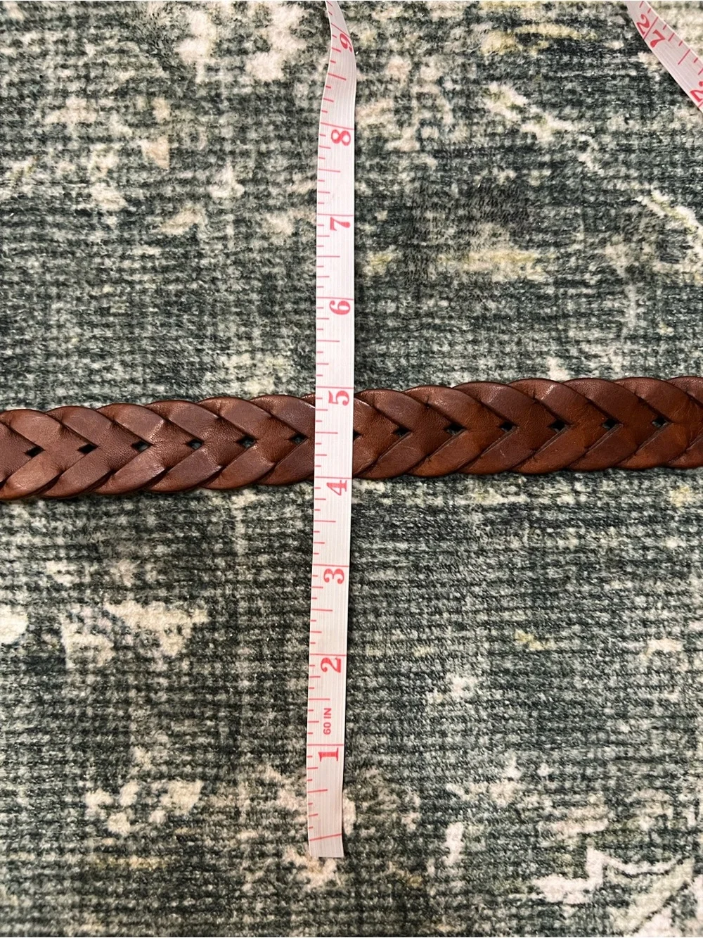 Vintage Ralph Lauren Braided Leather Belt Brown Solid Brass Buckle Size 36 Polo